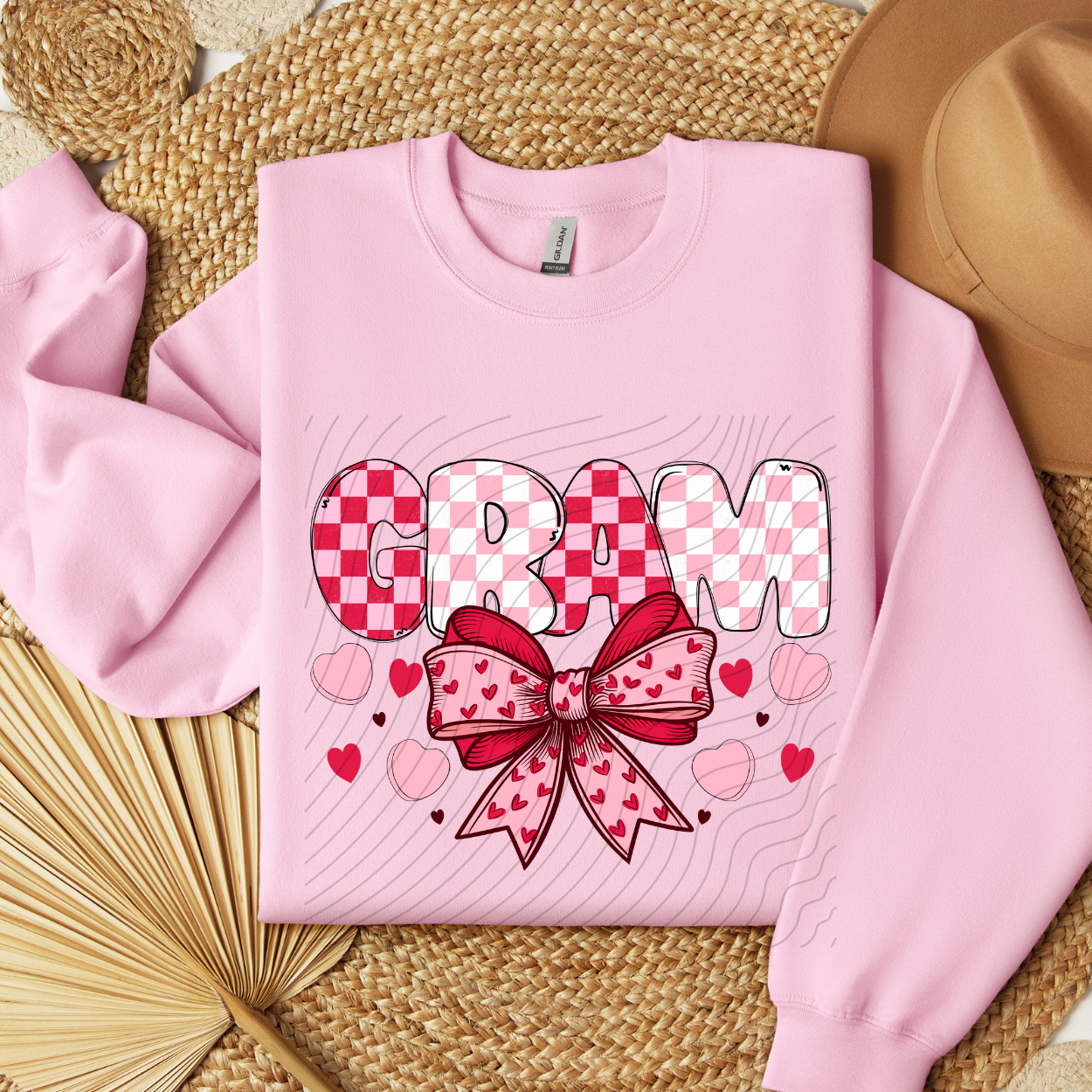 GRAM PINK RED CHECK - DTF TRANSFER