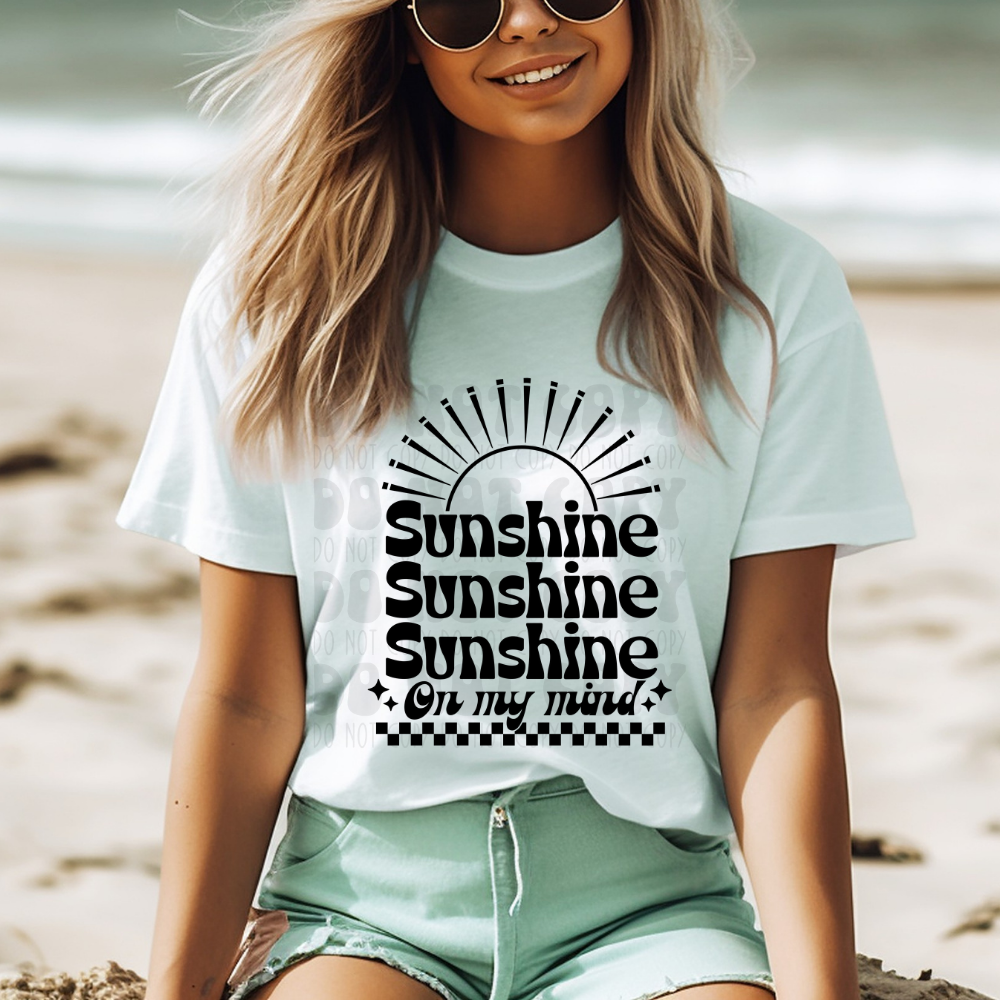 SUNSHINE STACKED BLK - DTF TRANSFER