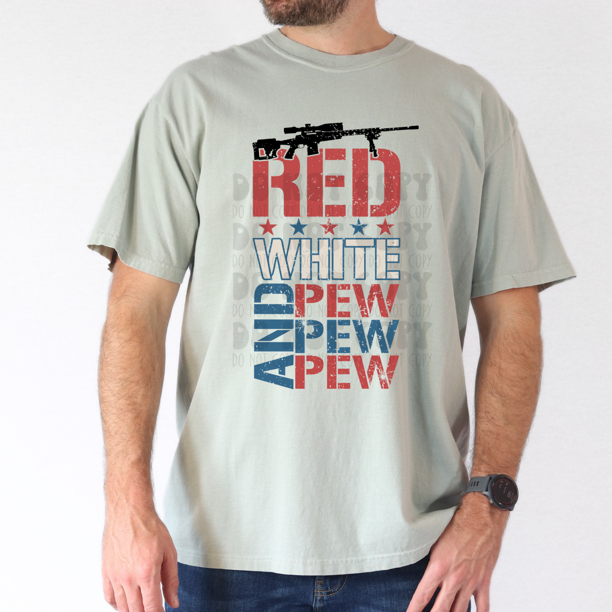 RED WHITE PEW PEW - DTF TRANSFER