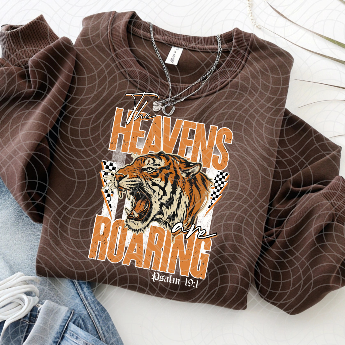 THE HEAVENS ARE ROARING WHITE -DTF TRANSFER
