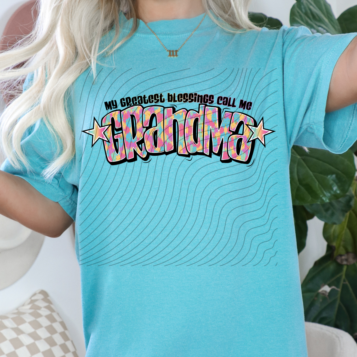 GRANDMA GREATEST BLESSINGS BLK OUTLINE - DTF TRANSFER