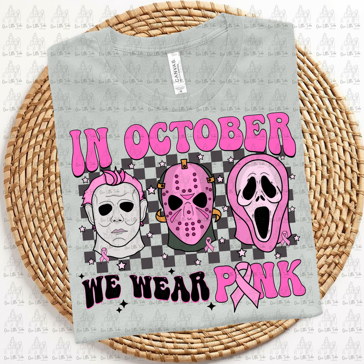 IN OCTOBER WE WEAR PINK MASKS W/ BACKGROUND - DTF TRANSFER