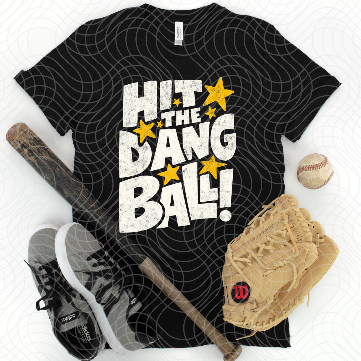 HIT THE DANG BALL WHITE VINTAGE - DTF TRANSFER