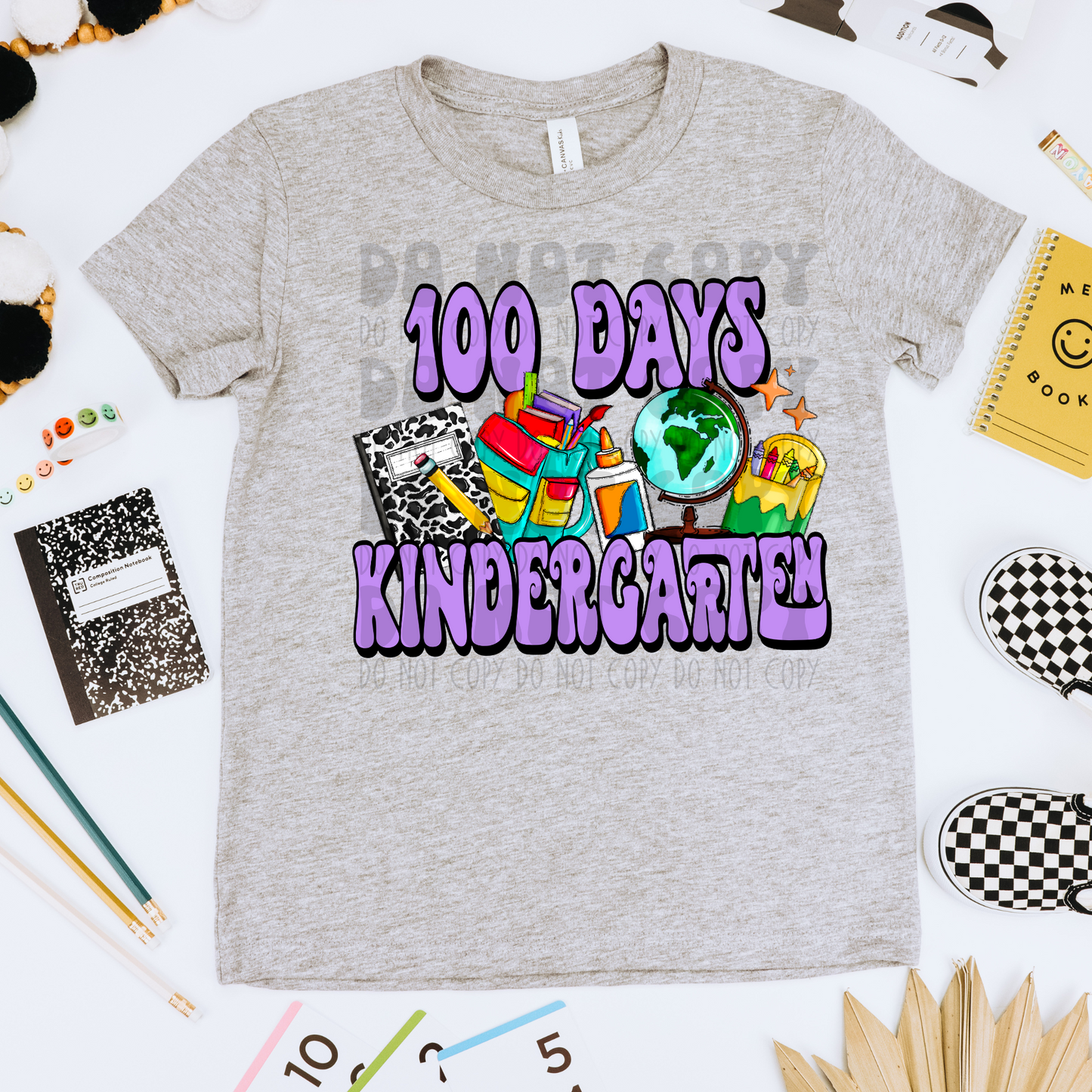 100 DAYS OF KINDERGARTEN PURPLE - DTF TRANSFER