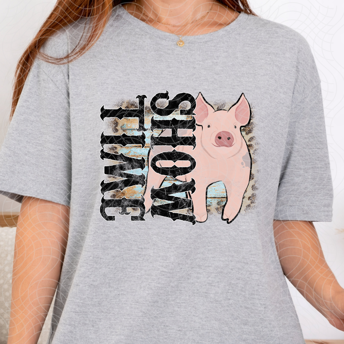 SHOW TIME PIG DISTRESSED - DTF TRANSFER