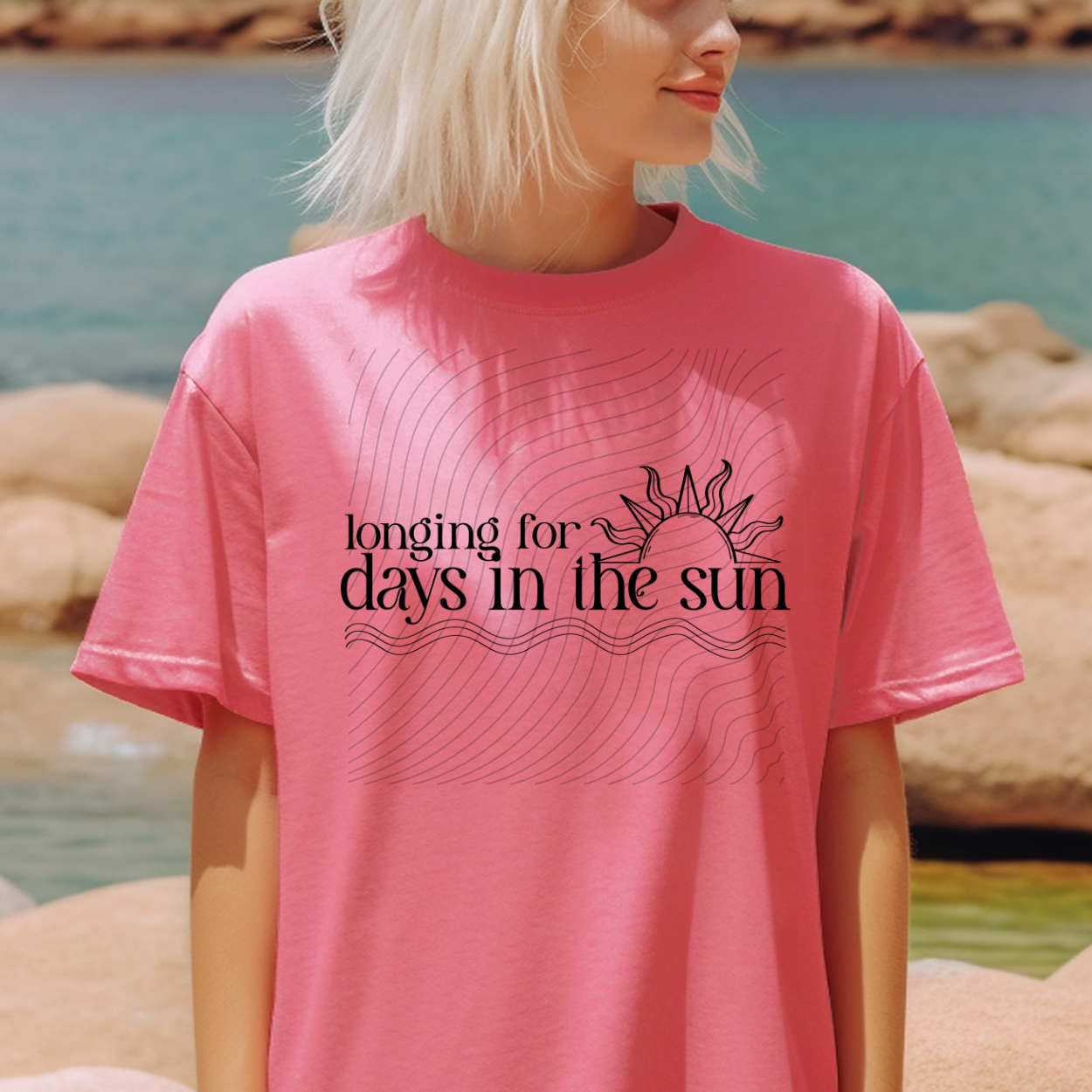 LONGING FOR DAYS IN THE SUN BLK - DTF TRANSFER