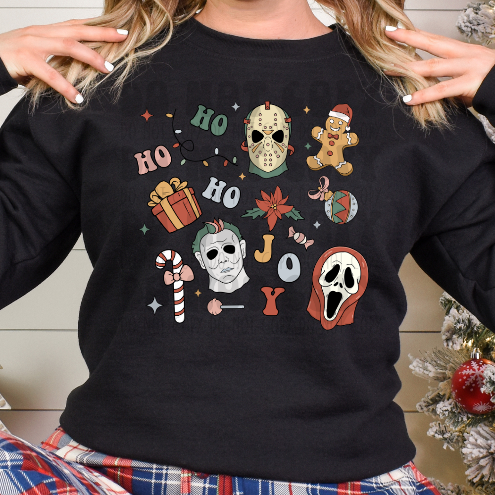 HO HO HO MASKS RED/GREEN - DTF TRANSFER