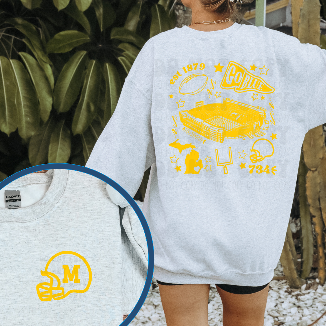 WOLVERINES COLLAGE W/ POCKET - YELLOW - DTF TRANSFER