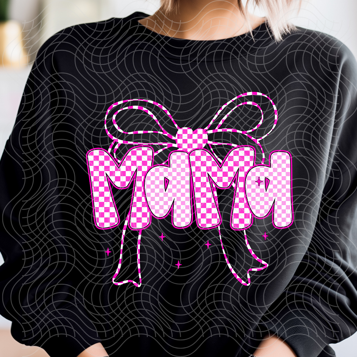 PINK CHECK MAMA - DTF TRANSFER