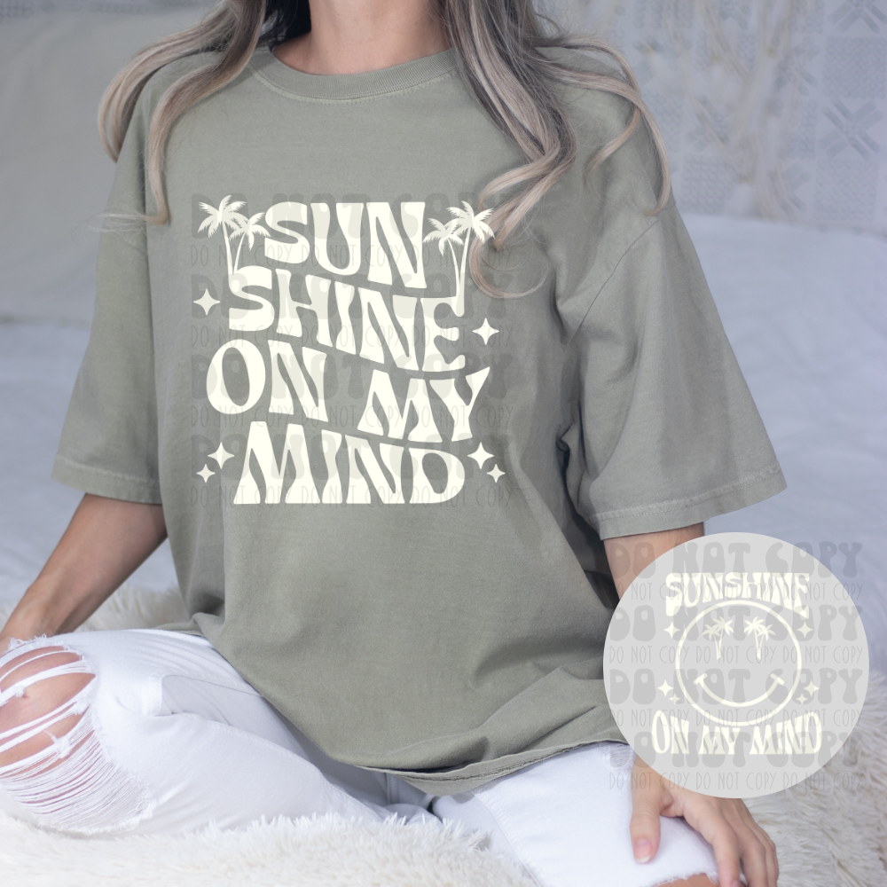 SUNSHINE ON MY MIND WHT W/POCKET - DTF TRANSFER