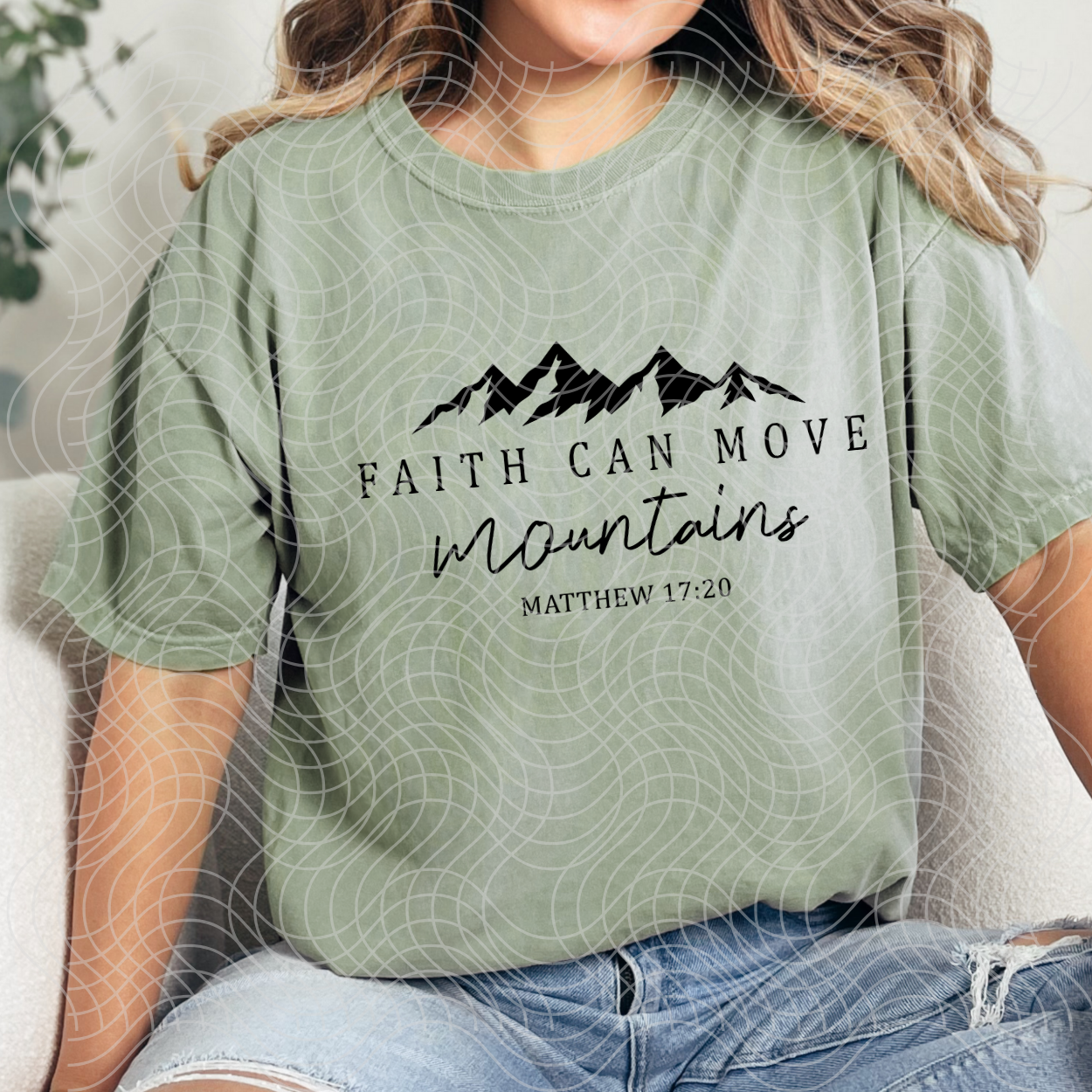 FAITH CAN MOVE MOUNTAINS, BLK - DTF TRANSFER
