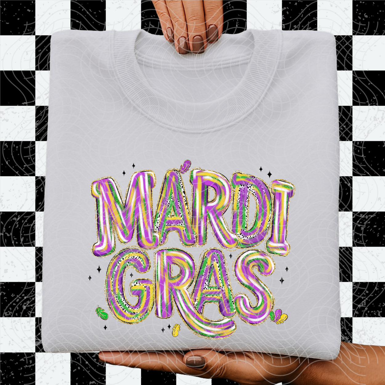 MARDI GRAS BRUSHSTROKE - DTF TRANSFER
