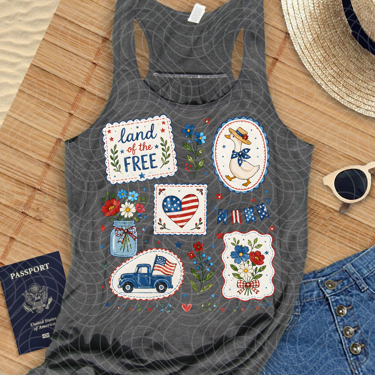 LAND OF THE FREE STAMPS - DTF TRANSFER