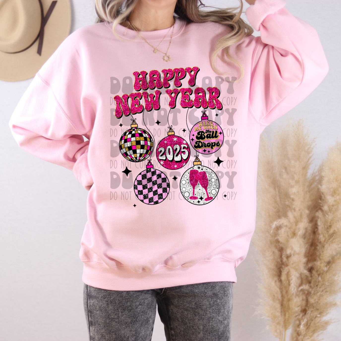 HAPPY NEW YEAR 2025 PINK BULBS - DTF TRANSFER