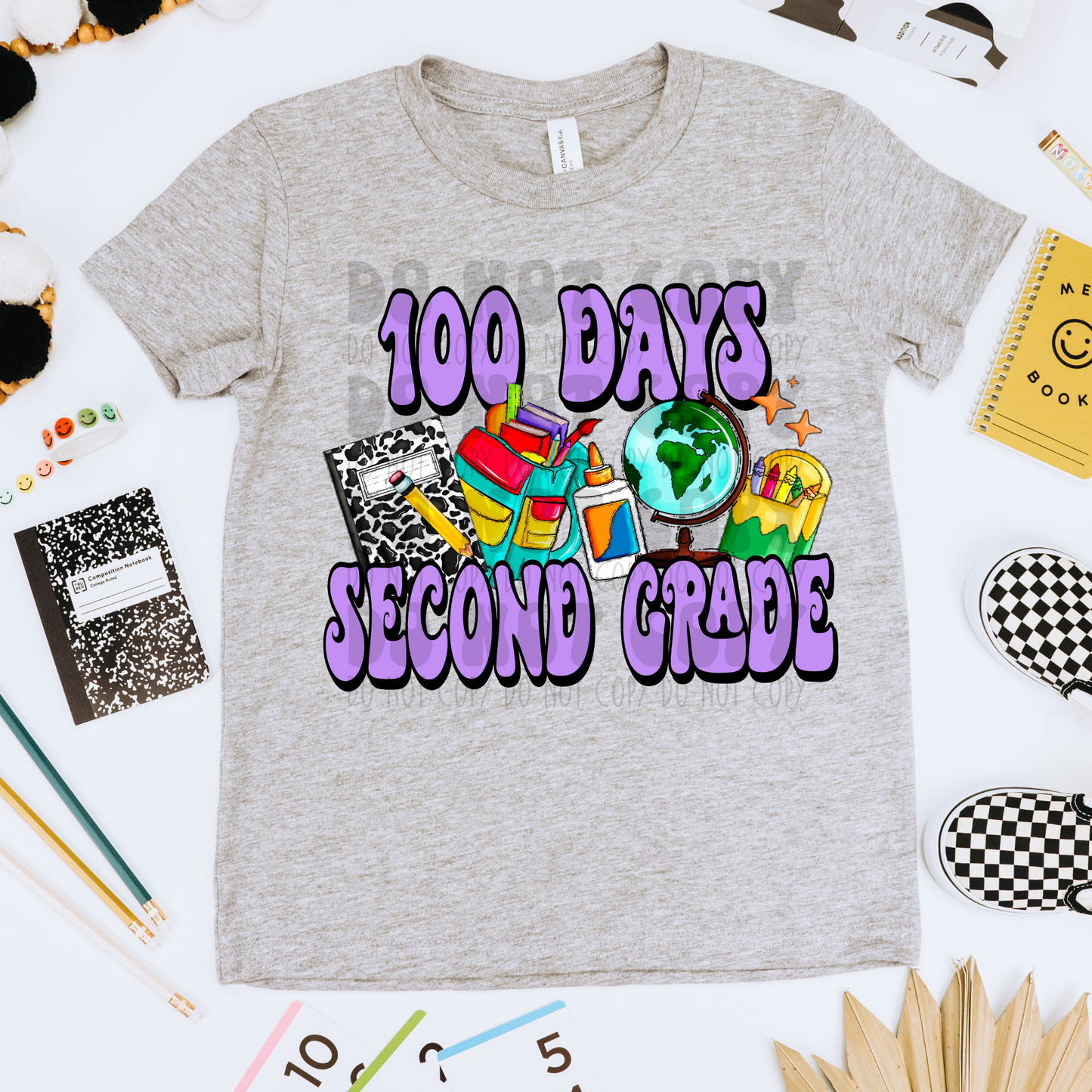 100 DAYS OF 2ND GRADE PURPLE - DTF TRANSFER