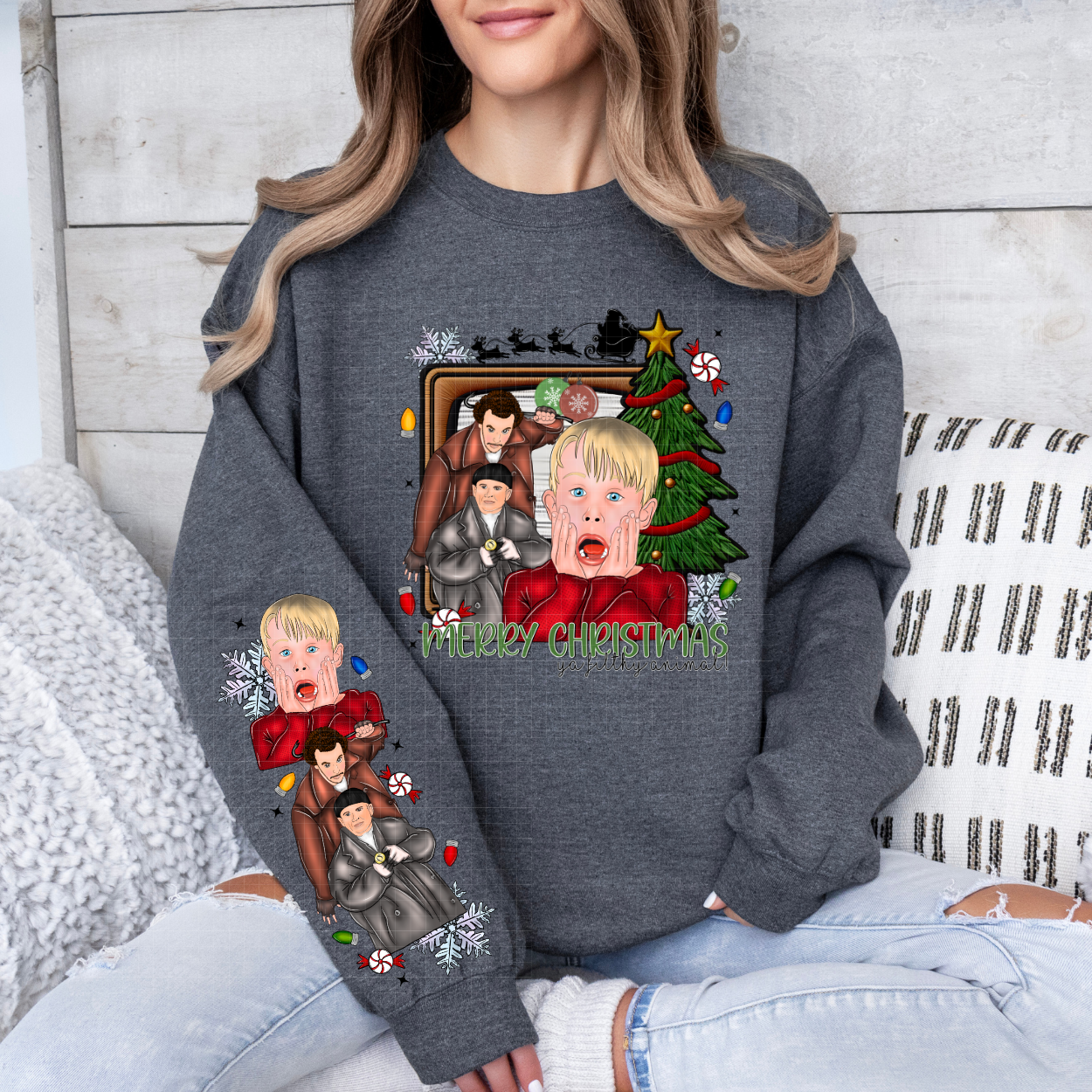 CHRISTMAS FILTY ANIMAL W/SLEEVE - DTF TRANSFER