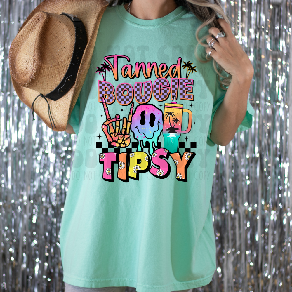 TANNED BOUGIE TIPSY SMILE CUP - DTF TRANSFER
