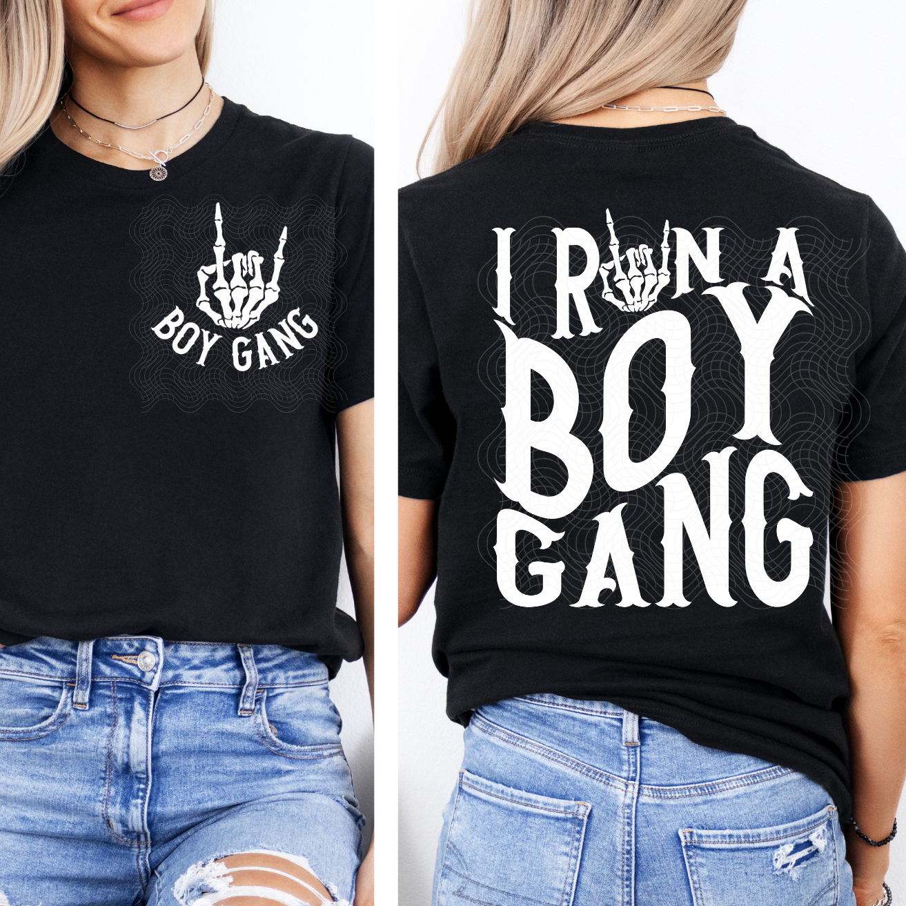 I RUN A BOY GANG WHT W/ POCKET - DTF TRANSFER
