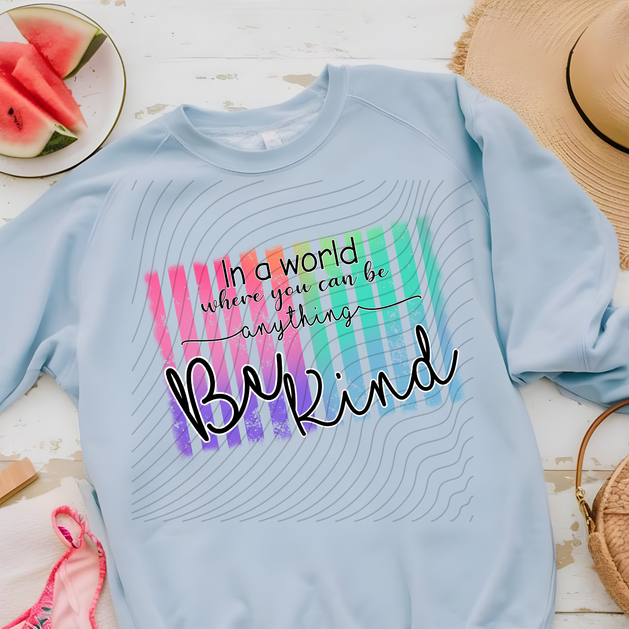 BE KIND COLOR STRIPES - DTF TRANSFER