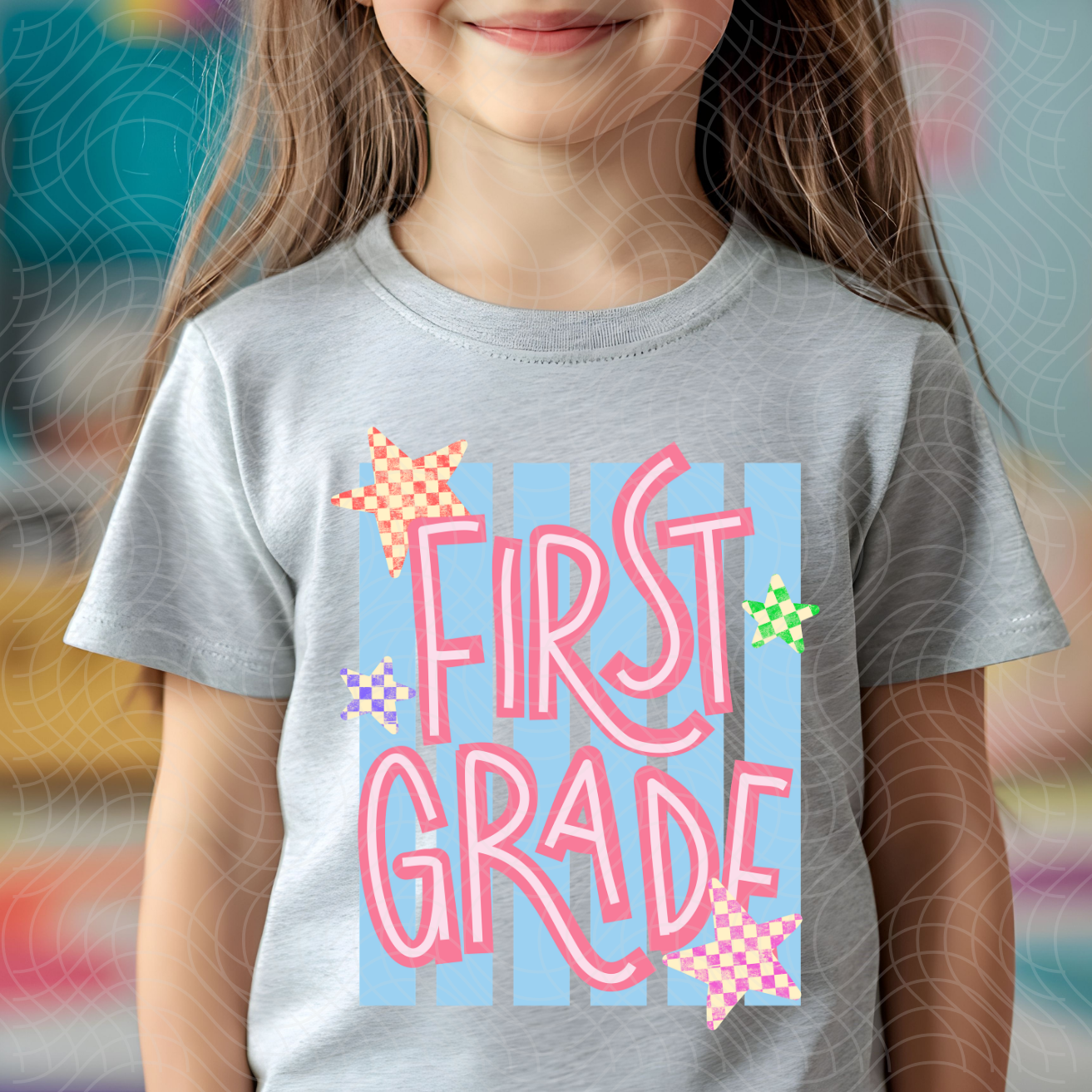 FIRST GRADE STAR STRIPE - DTF TRANSFER
