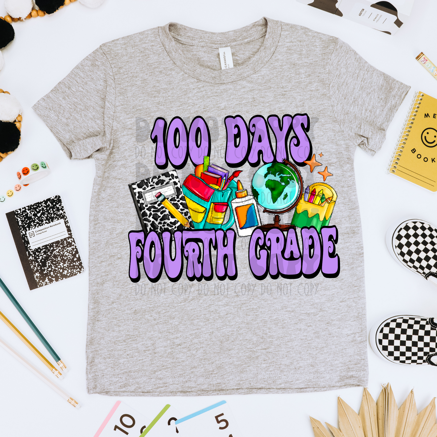 100 DAYS OF 4TH GRADE PURPLE - DTF TRANSFER