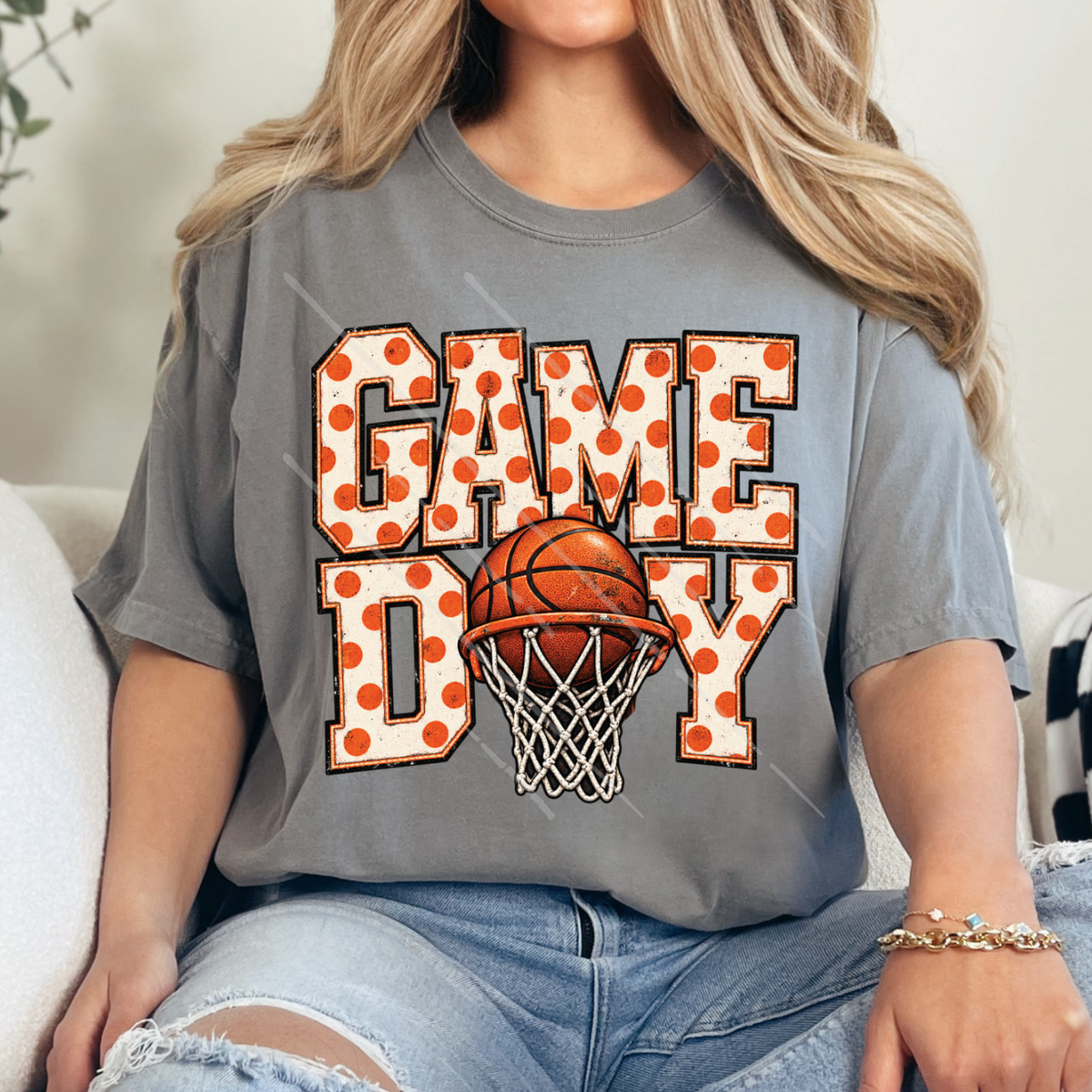 GAME DAY POLKA DOTS BASKETBALL - DTF TRANSFER