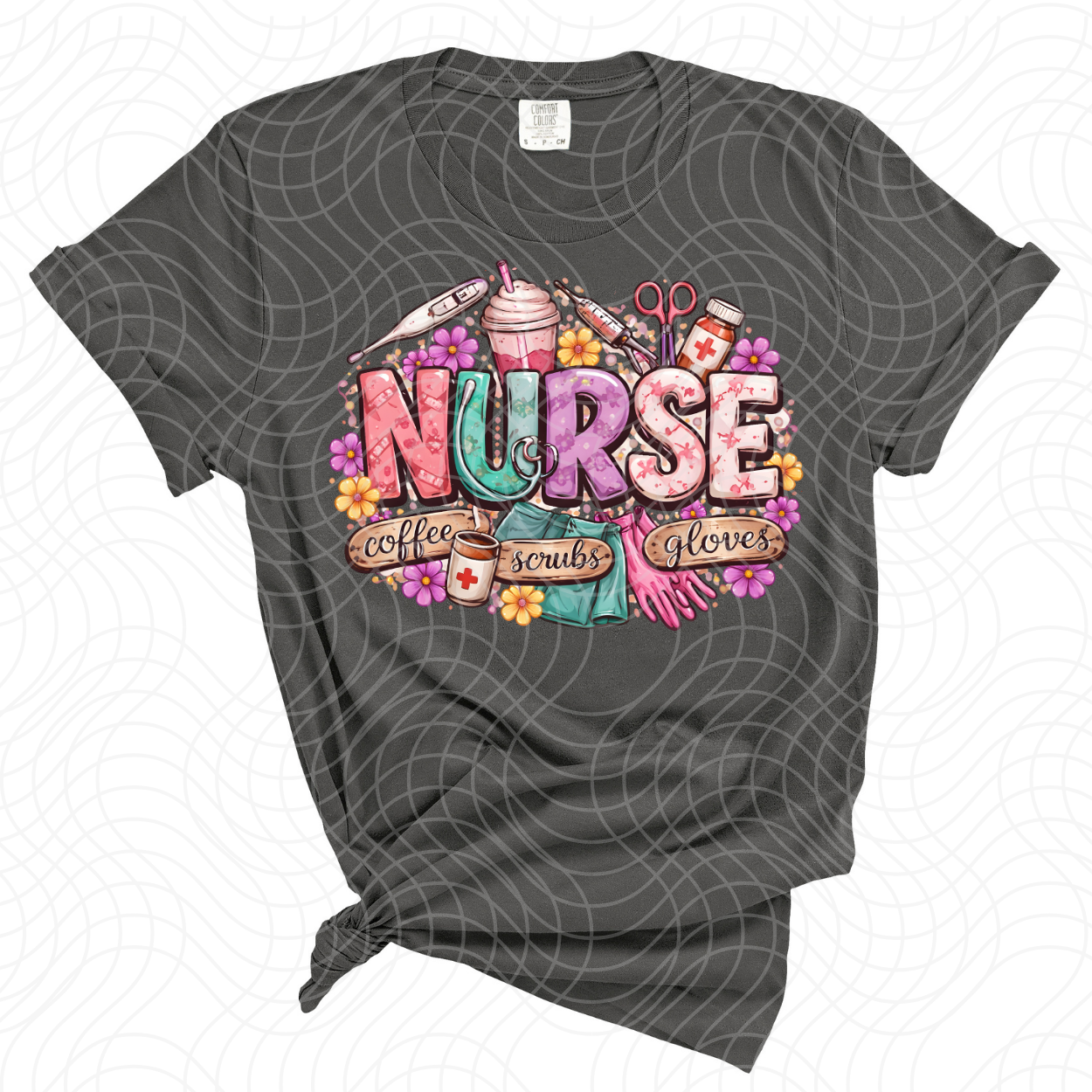 NURSE COFFEE SRUBS GLOVES- DTF TRANSFER
