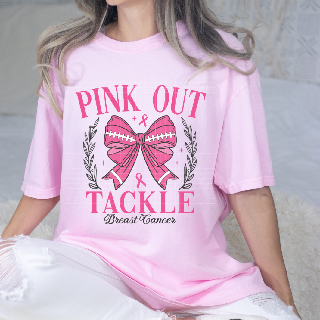 PINK OUT TACKLE NO DISTRESS - DTF TRANSFER