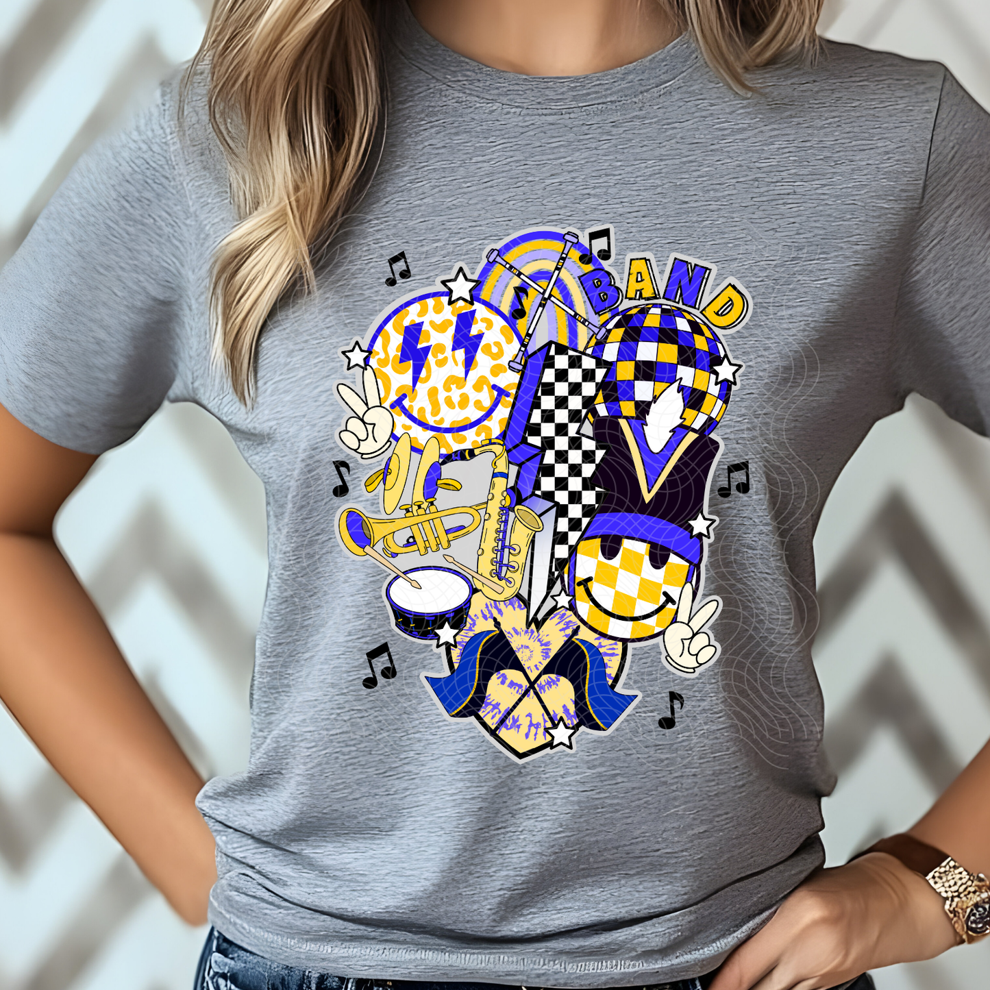 BAND BLUE AND YELLOW - DTF TRANSFER