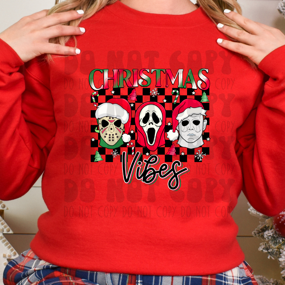 CHRISTMAS VIBES HORROR MASKS - DTF TRANSFER