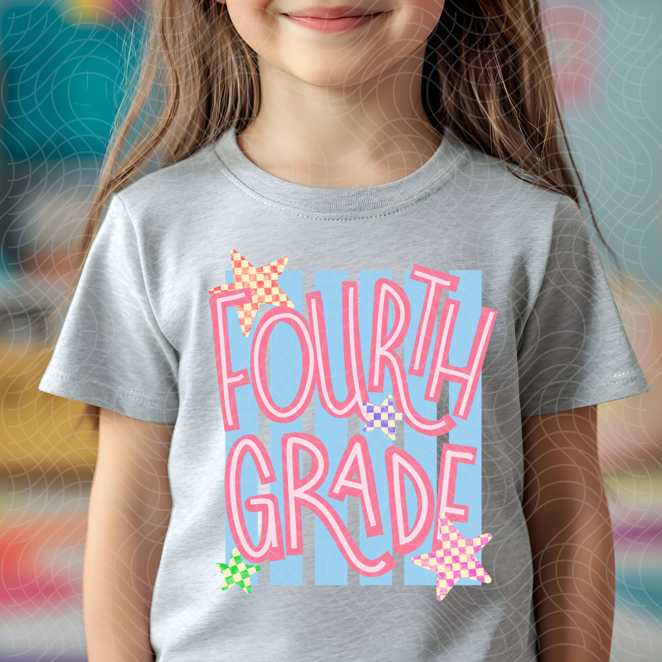 FOURTH GRADE STAR STRIPE - DTF TRANSFER