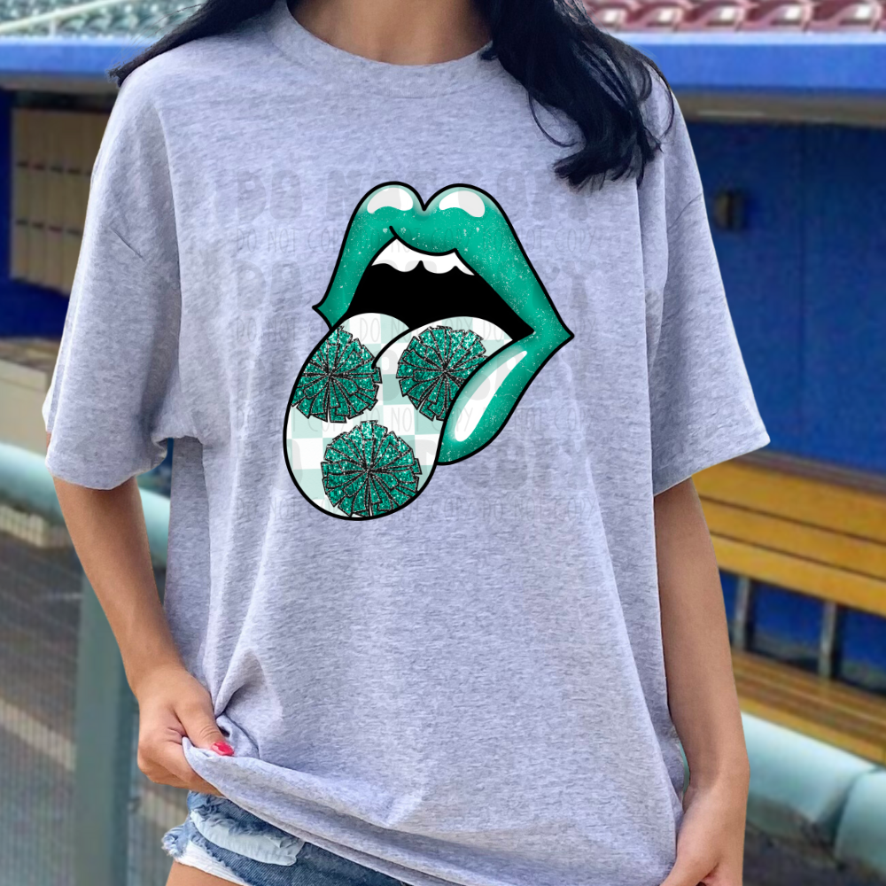 POM POM MOUTH GREEN - DTF TRANSFER