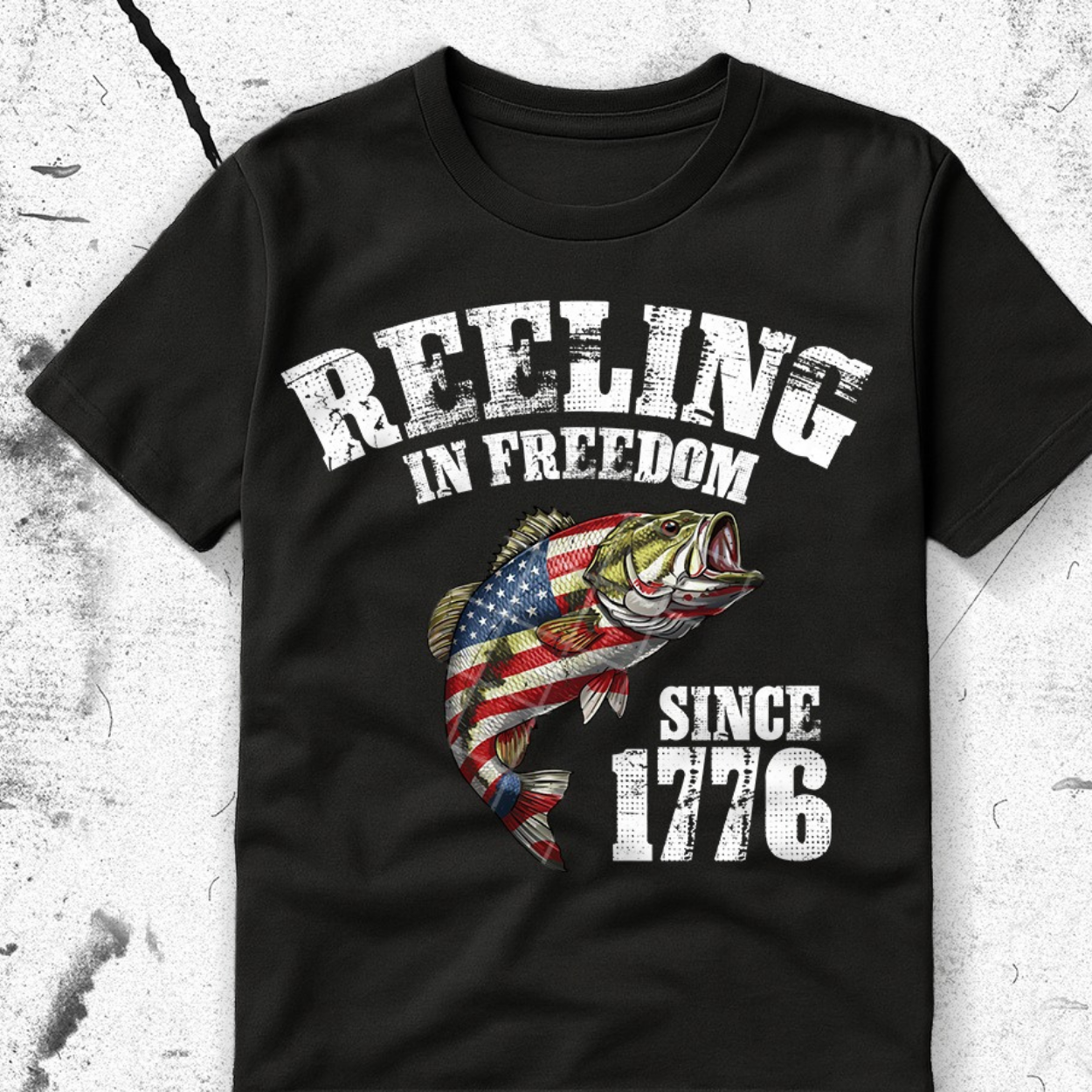 REELING IN FREEDOM WHT TEXT - DTF TRANSFER