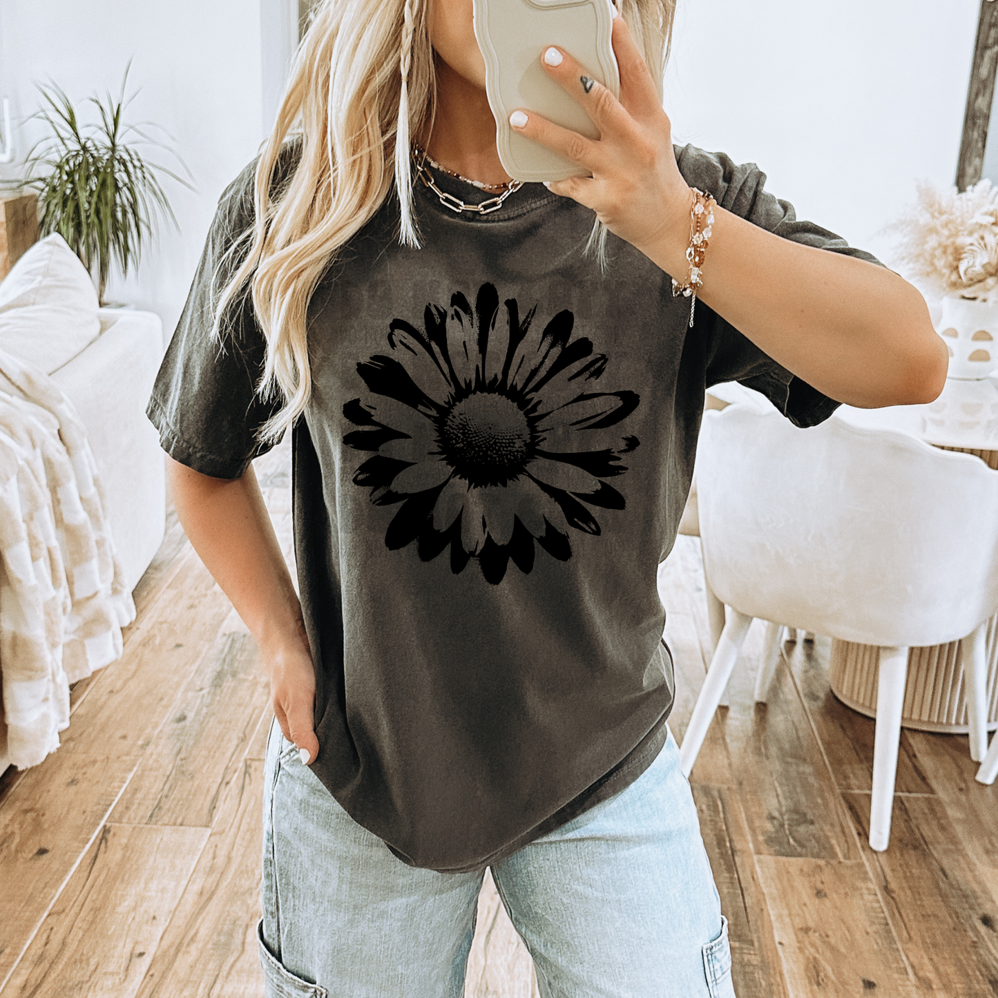 BLACK SUNFLOWER - DTF TRANSFER