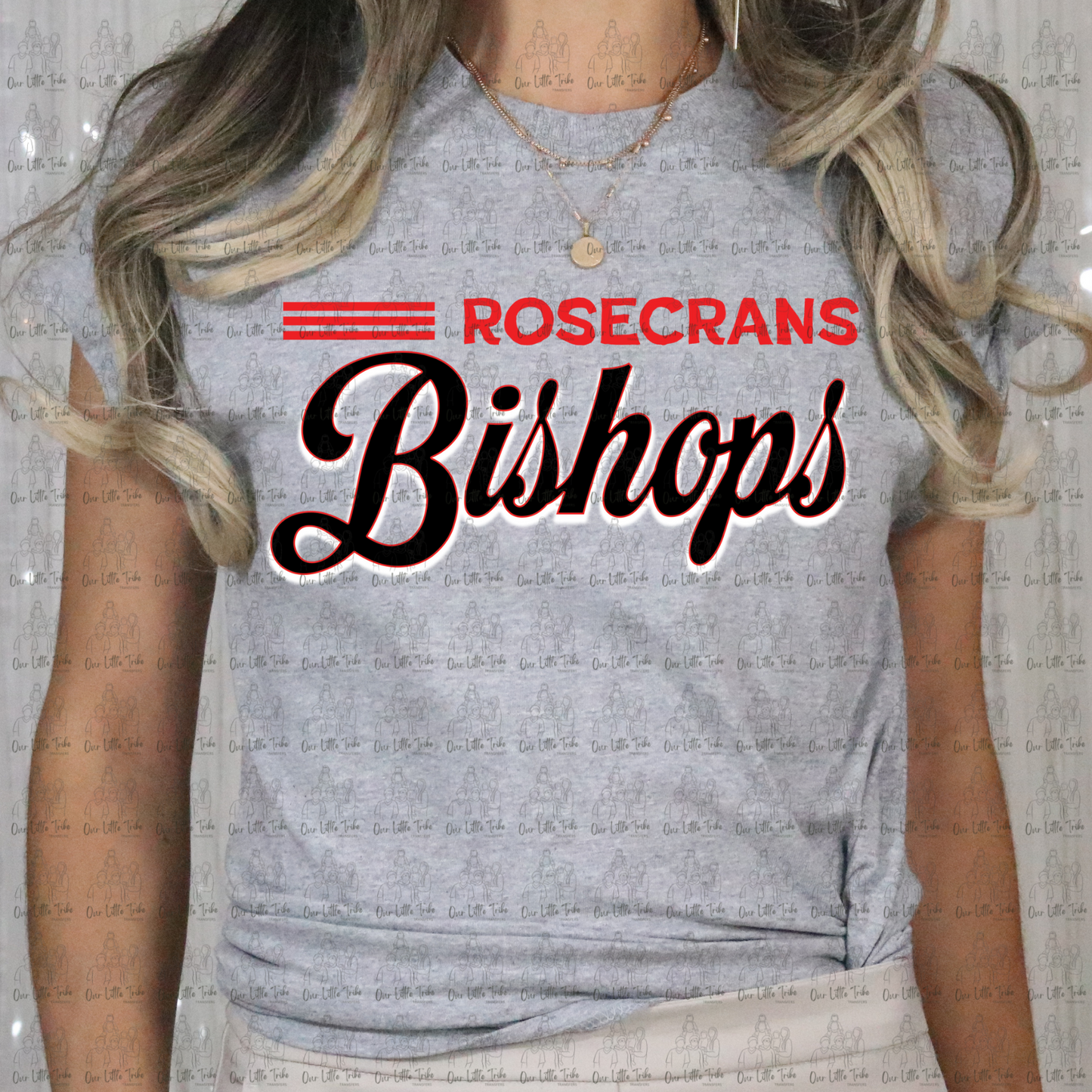 BISHOPS RED STRIPE - DTF TRANSFER