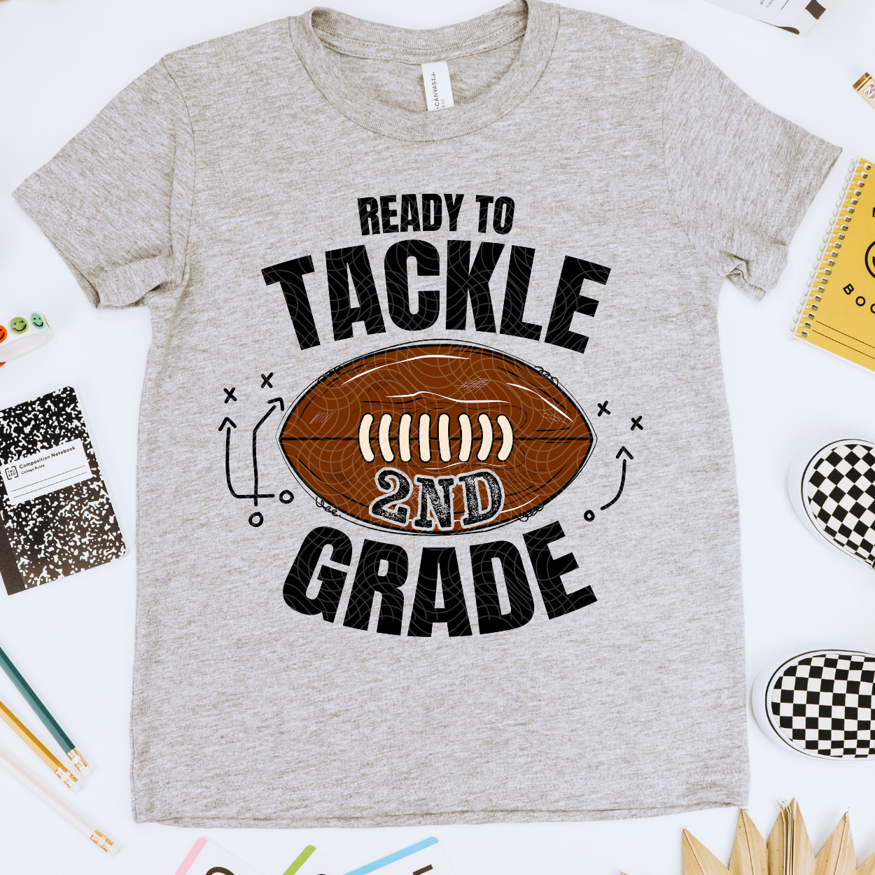 TACKLE SECOND GRADE BLK &amp; COLOR - DTF TRANSFER – Our Little Tribe Transfers