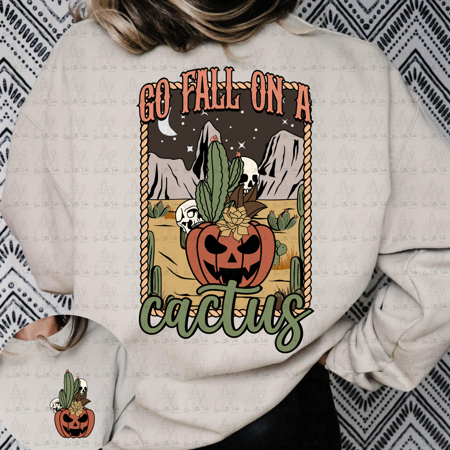 GO FALL ON A CACTUS W/ POCKET - NO GRUNGE - DTF TRANSFER