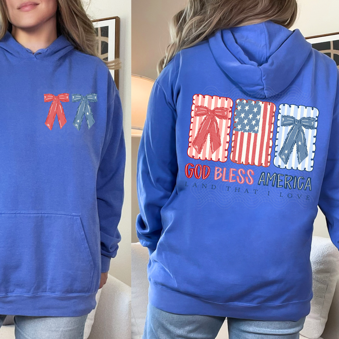 GOD BLESS AMERICA W/ POCKET - DTF TRANSFER