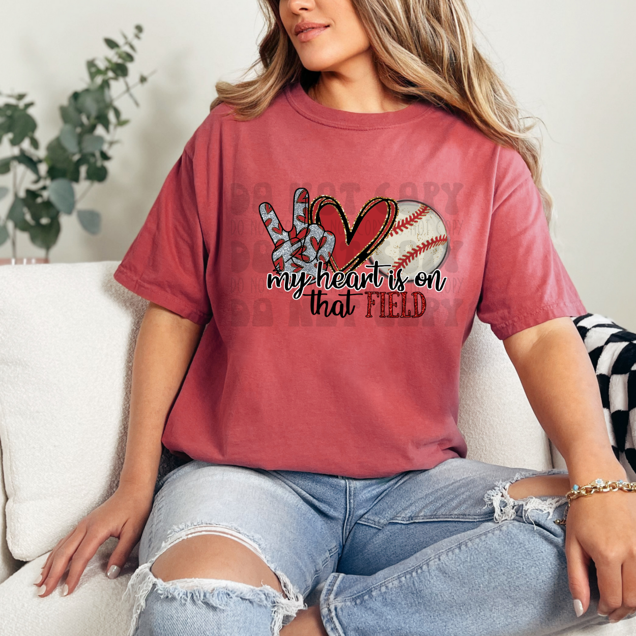 MY HEART IS ON THAT FIELD BASEBALL - DTF TRANSFER