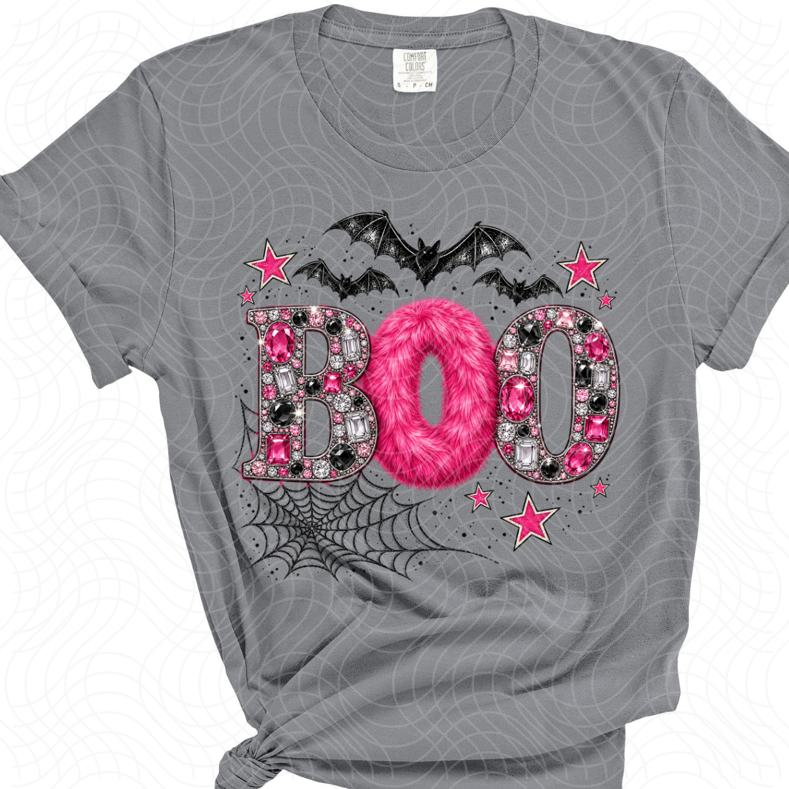 BOO PINK FAUX BEJEWELED - DTF TRANSFER