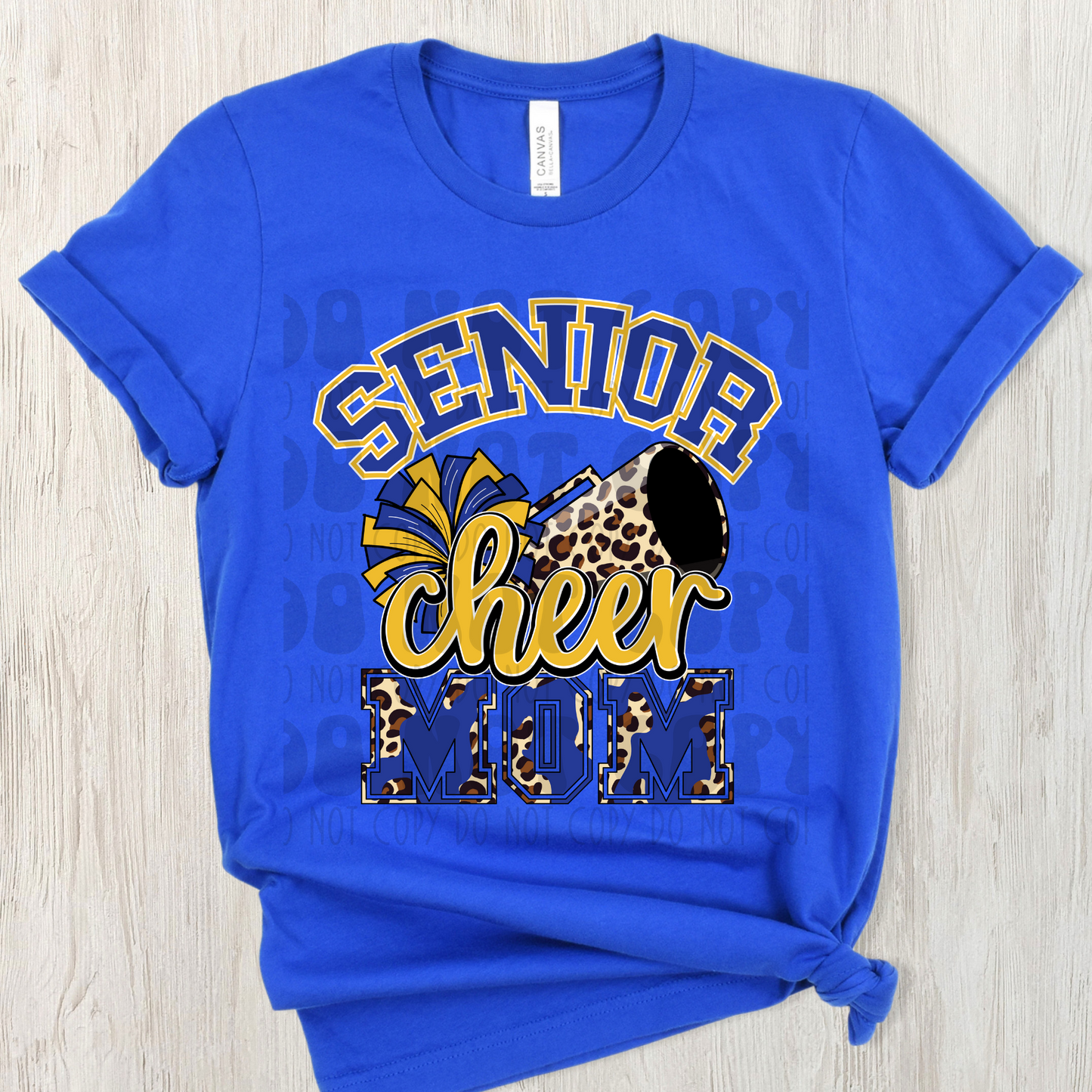 SENIOR CHEER MOM BLUE/YELLOW - DTF TRANSFER