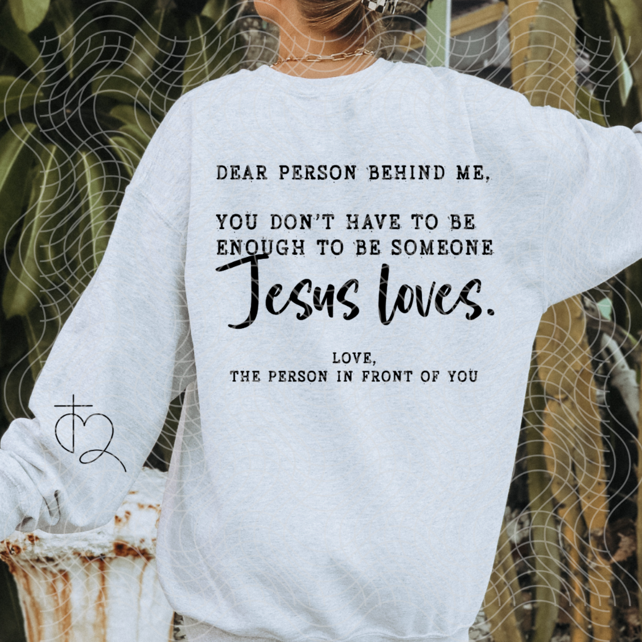 JESUS LOVES, BLK W/ POCKET - DTF TRANSFER