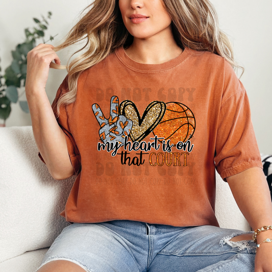 MY HEART IS ON THAT COURT BASKETBALL - DTF TRANSFER