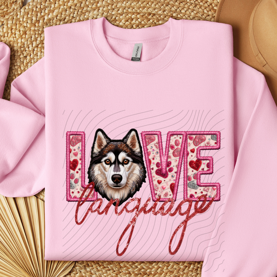 HUSKY, FAUX EMBROIDERY & FAUX SEQUINS - DTF TRANSFER