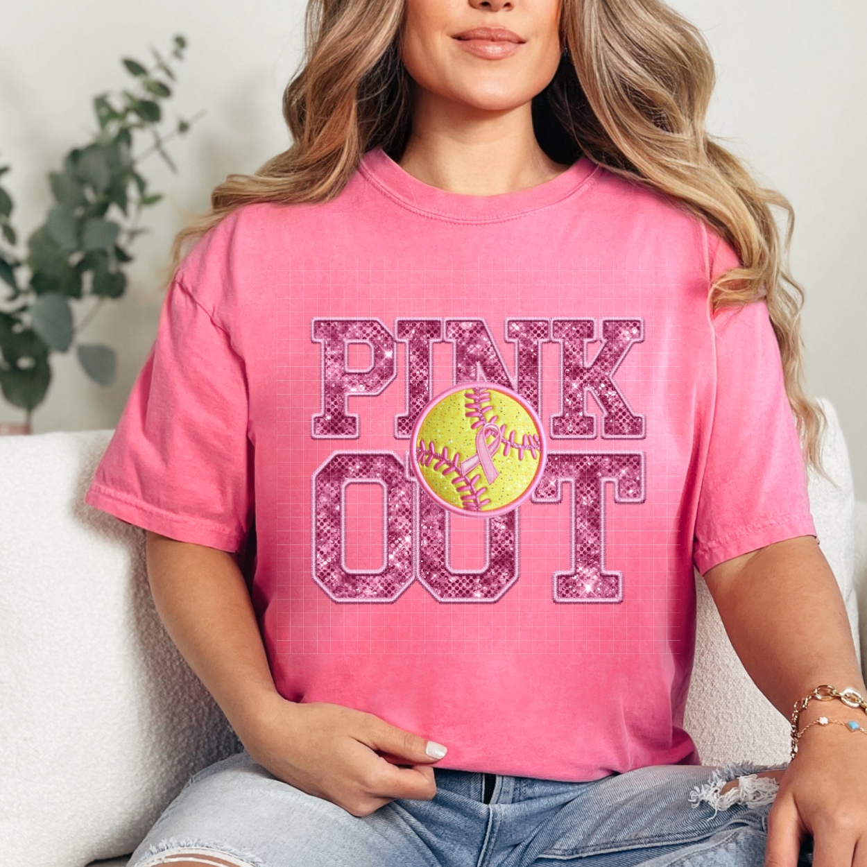 PINK OUT SOFTBALL - DTF TRANSFER