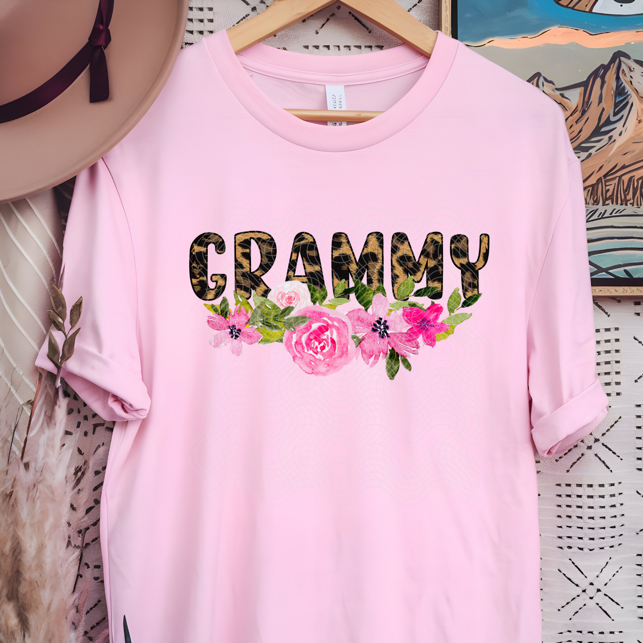 GRAMMY LEOPARD FLOWERS - DTF TRANSFER
