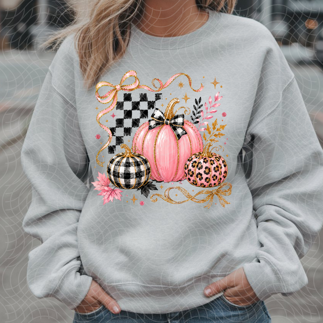 PINK AND BLACK PUMPKINS - DTF TRANSFER