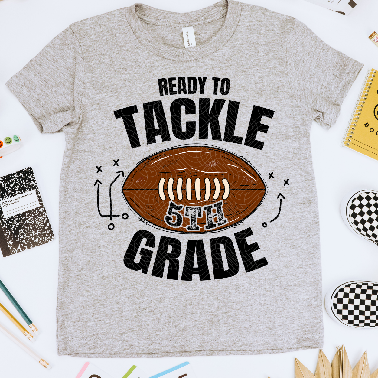 TACKLE FIFTH GRADE BLK & COLOR - DTF TRANSFER