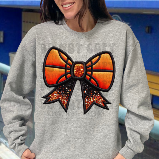 BASKETBALL RIBBON FAUX EMBROIDERY - DTF TRANSFER