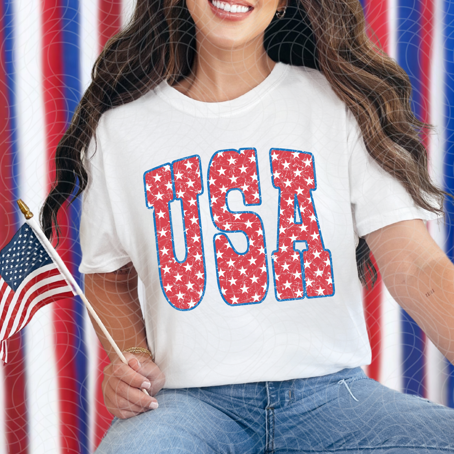 USA STARS DISTRESSED - DTF TRANSFER